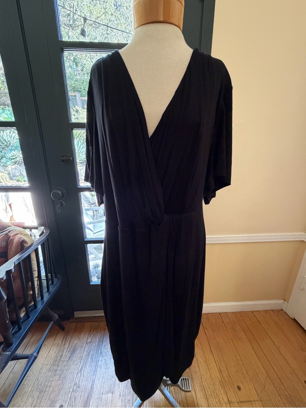 Black Faux Wrap Dress